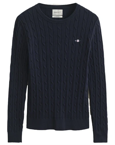 Gant - Cable C-Neck Strik - Evening Blue